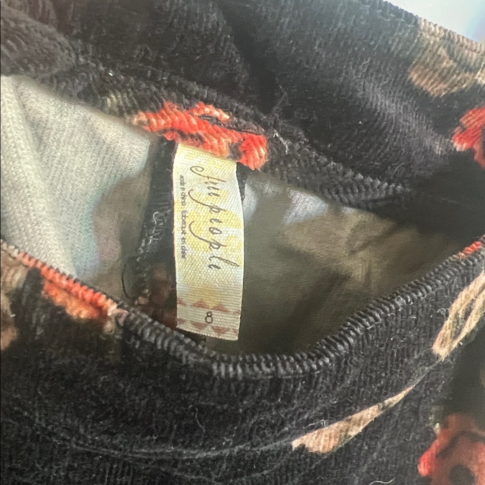 Free People Floral Black corduroy Skirt - Picture 4 of 5